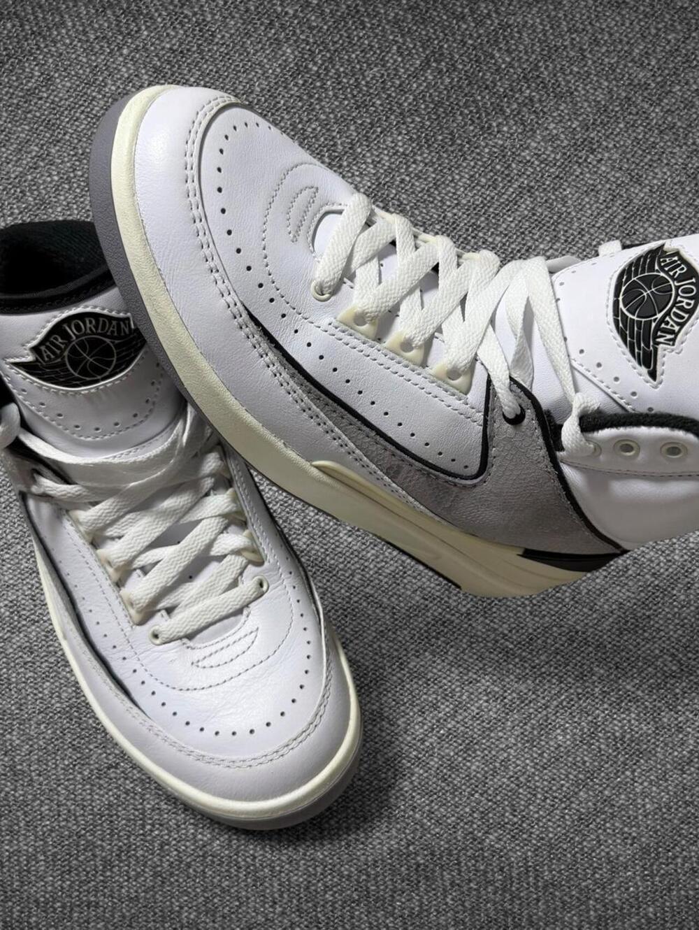 Nike Air Jordan 2 Retro White Grey Youth Size 5Y - Unboxed